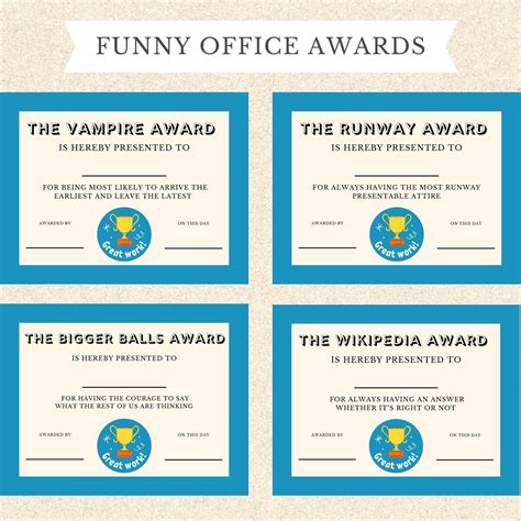 funny team awards ideas|funny awards to give staff.